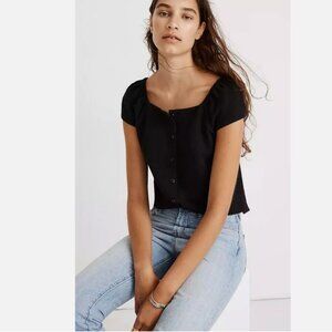Madwell Shirt Texture & Thread Button-Front Top